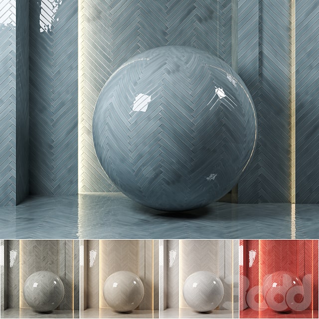 Carolina Polished Ceramic Wall Tiles Set 1-Seamless