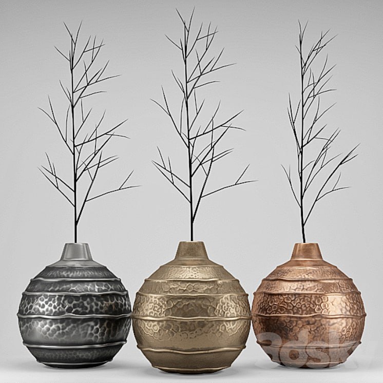 Set Metal Vases