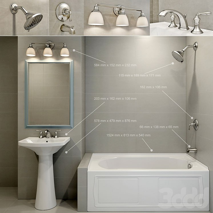 Bathroom plumbing set