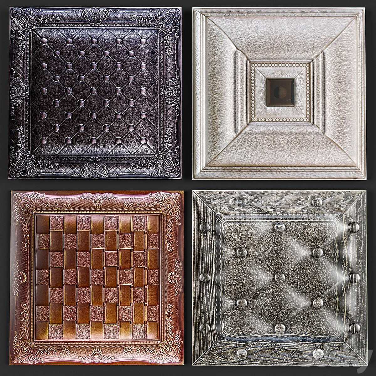 Decorative leather 3D panel