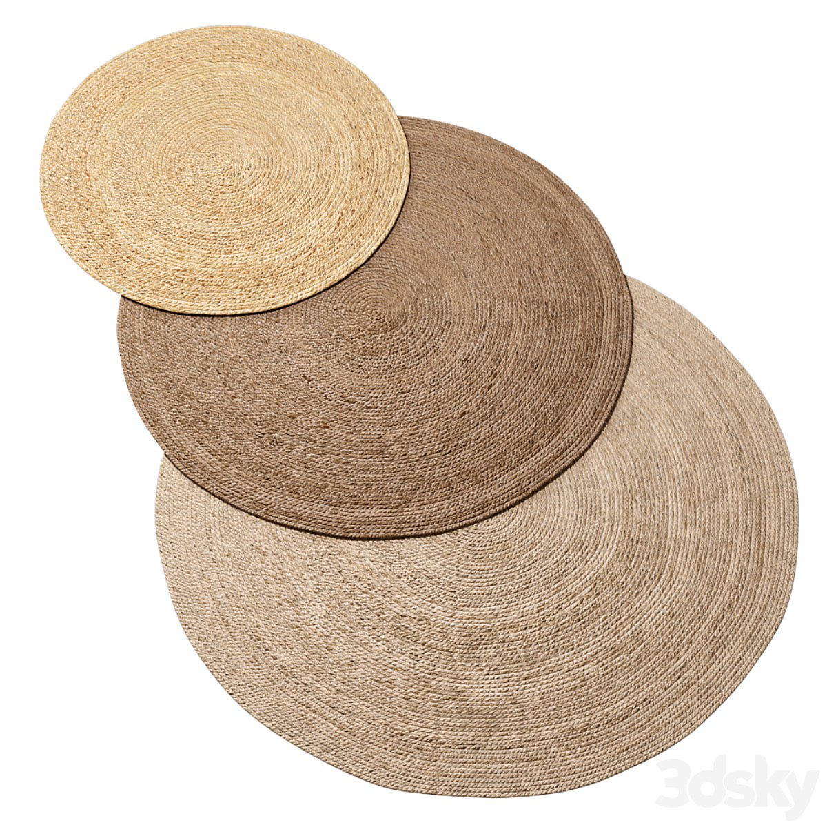 Natural Round Spiral Braided Jute Rug