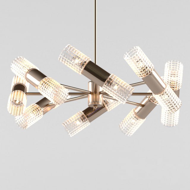 Brass and Crystal Chandelier