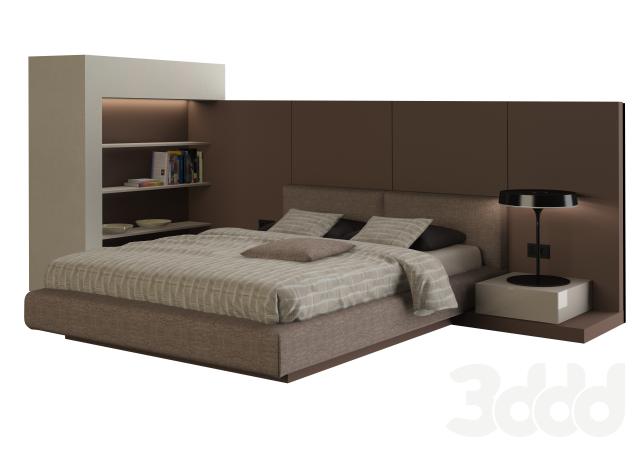 Novamobili a Tulip Bed + Olsen pie Lamp + Easy