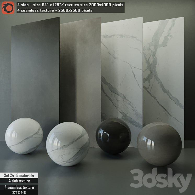 Stone slab & Seamless texture Set 24