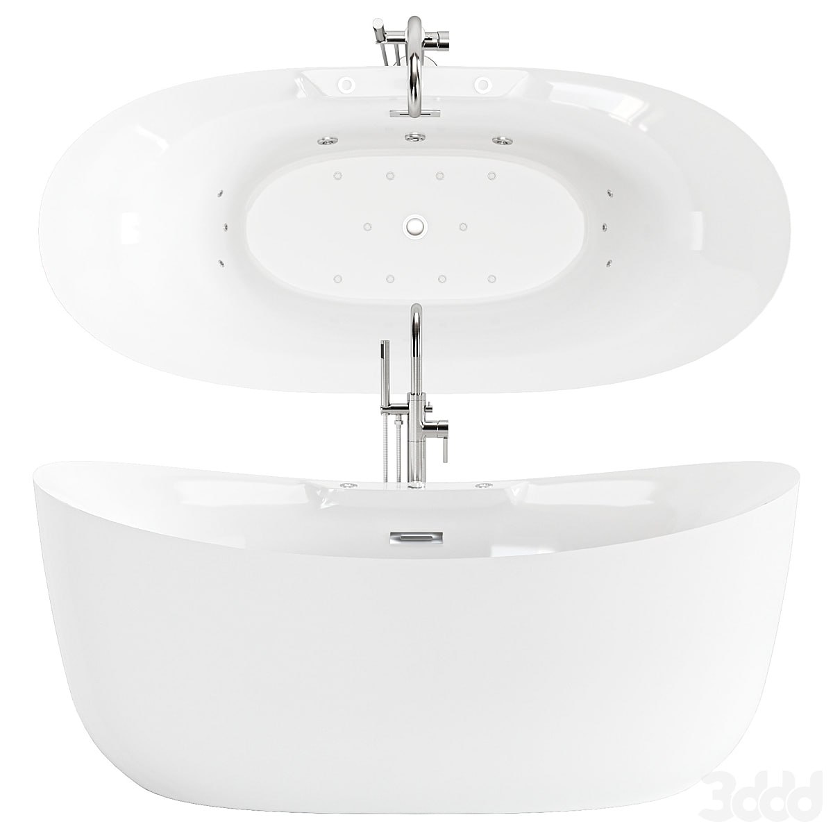 WoodBridge Freestanding Air Whirlpool Bathtub