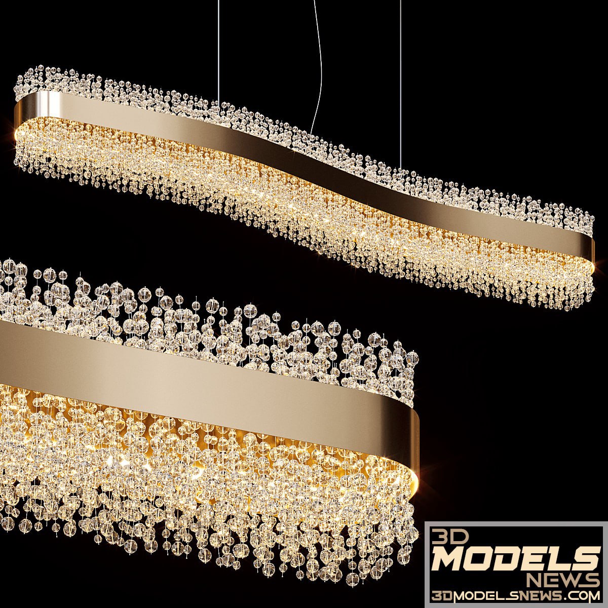 Suspended Chandelier Lusine by Lampatron 120cm