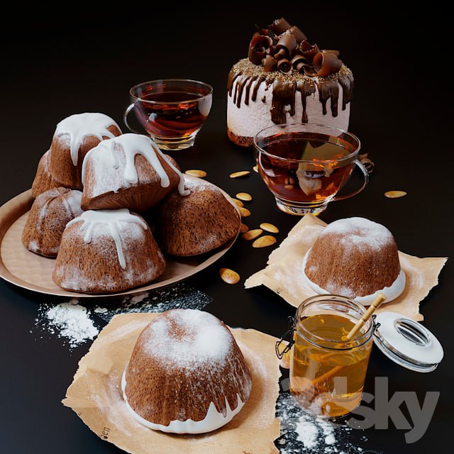 Cupcakes, honey and tea