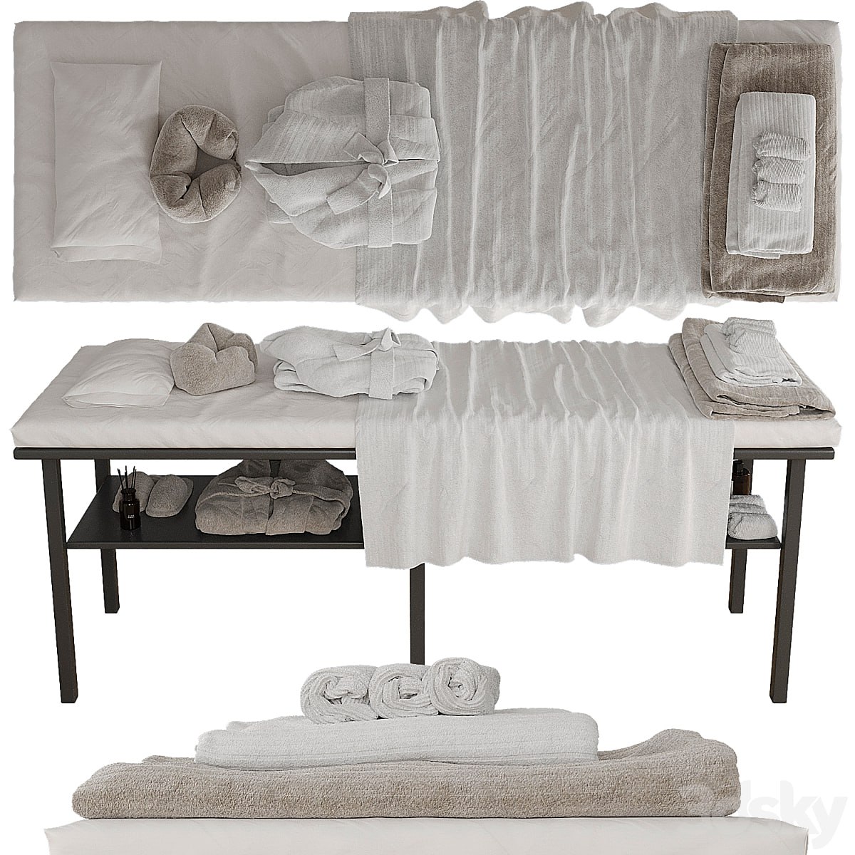 Massage table with decor 3