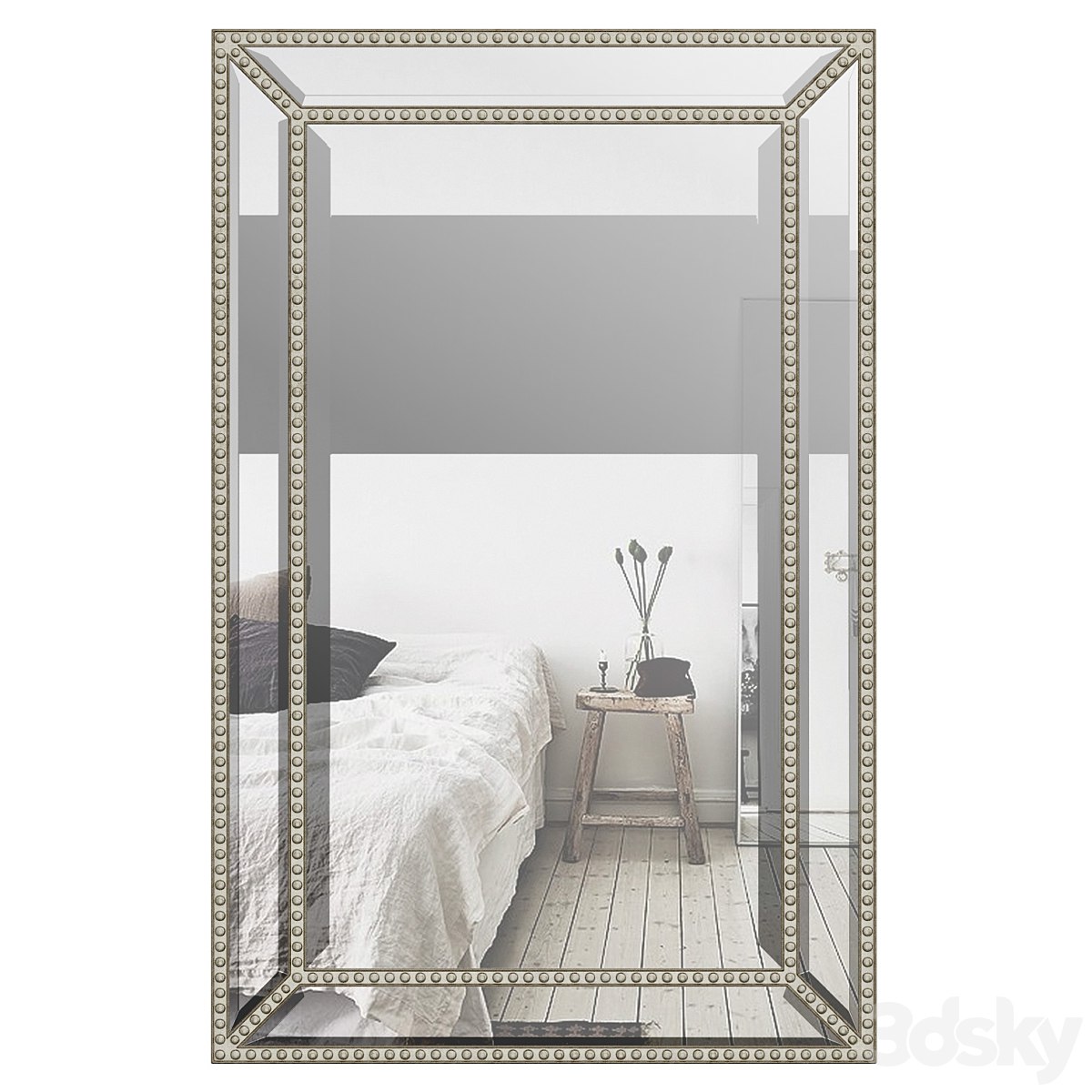 Beveled Beaded Accent Wall Mirror