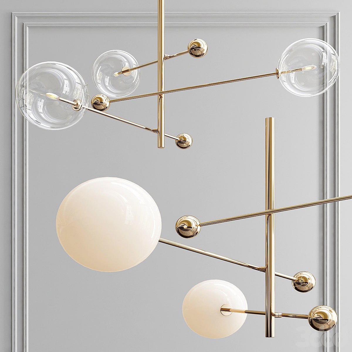 RD15 3 Arm Chandelier