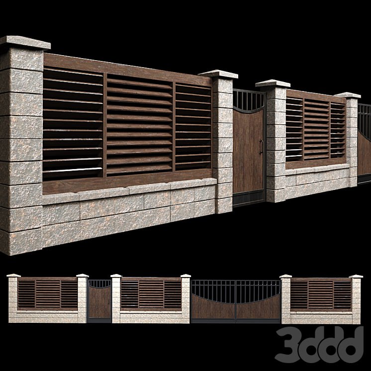 Fence with gates and wicket