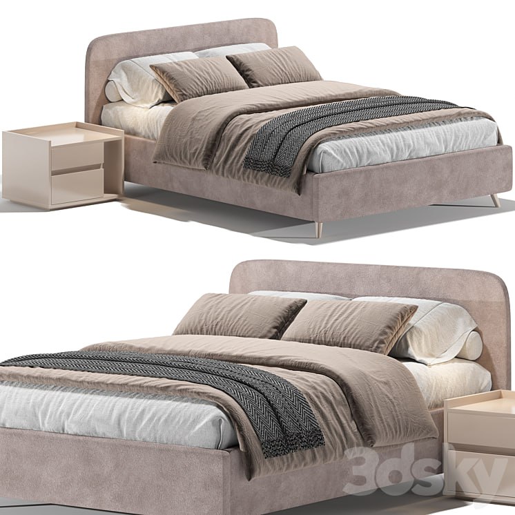 Bed Lightsy 140 Velvet Beige