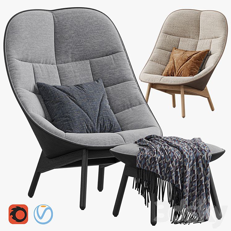 Armchair HAY Uchiwa Lounge Quilted