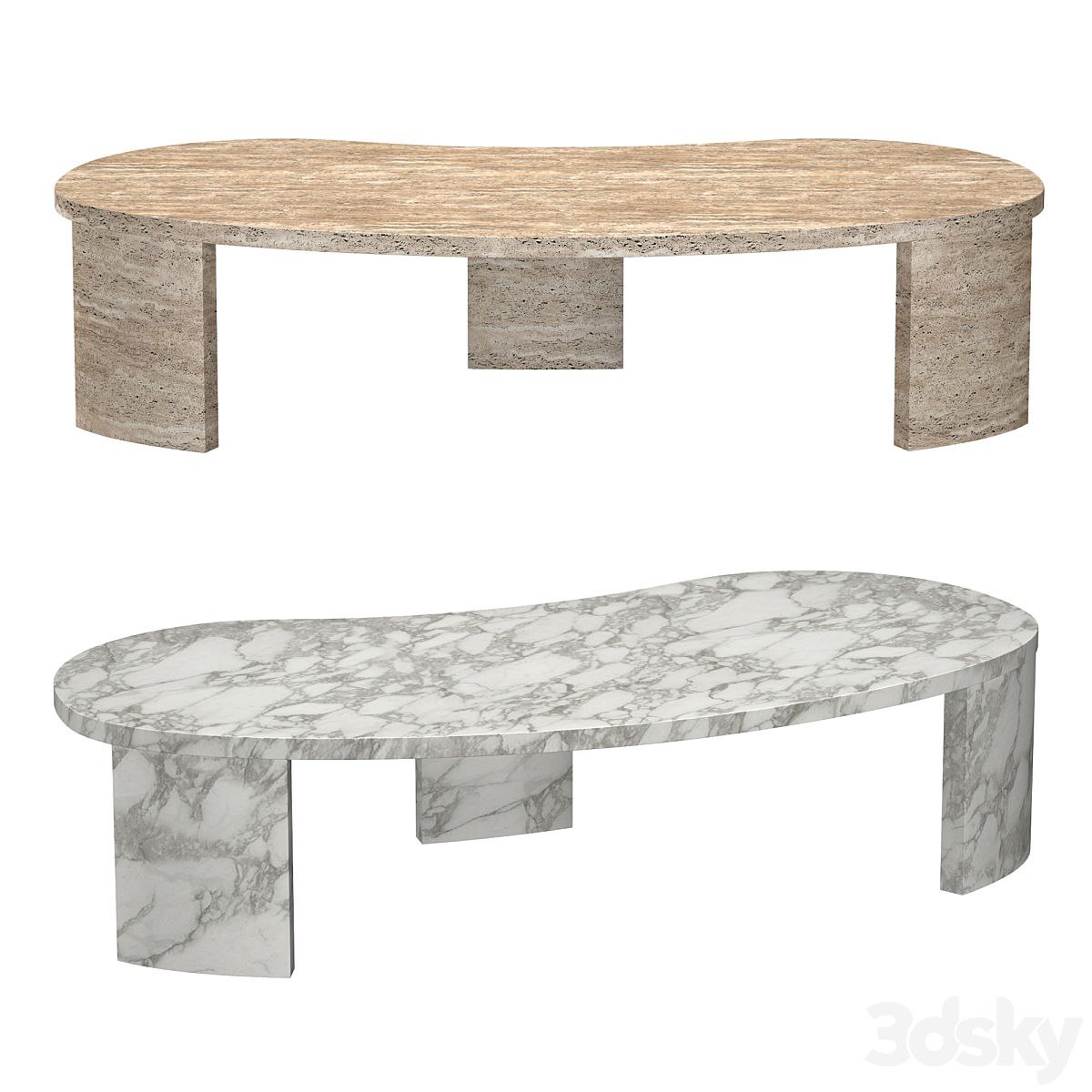 VINCI ITALIAN TRAVERTINE COFFEE TABLE