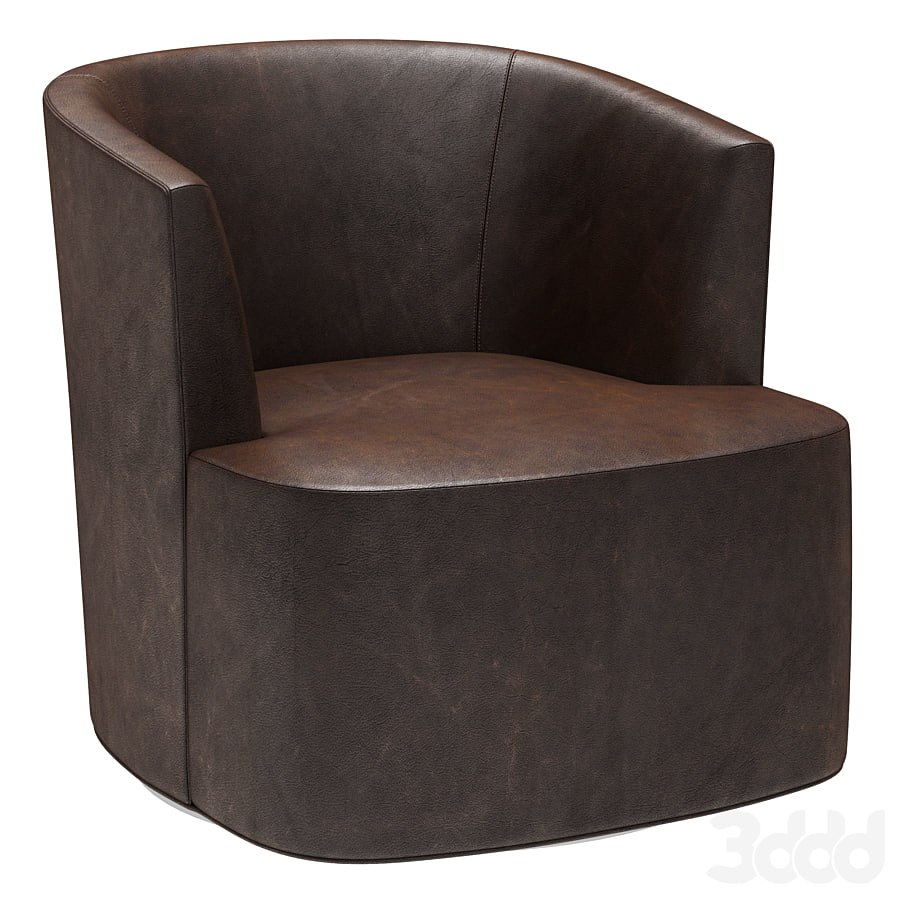Restoration Hardware Arden Leather Swivel Chair