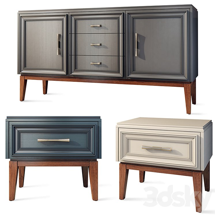 Chest of drawers and bedside table Sacramento Belfan. Nightstand, sideboard