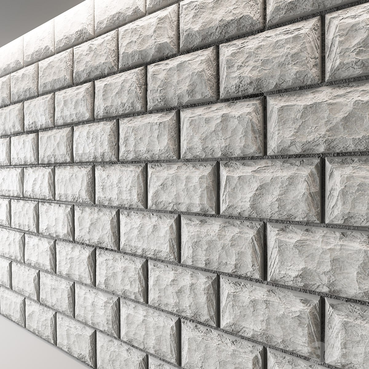 Wall of white wild stone material