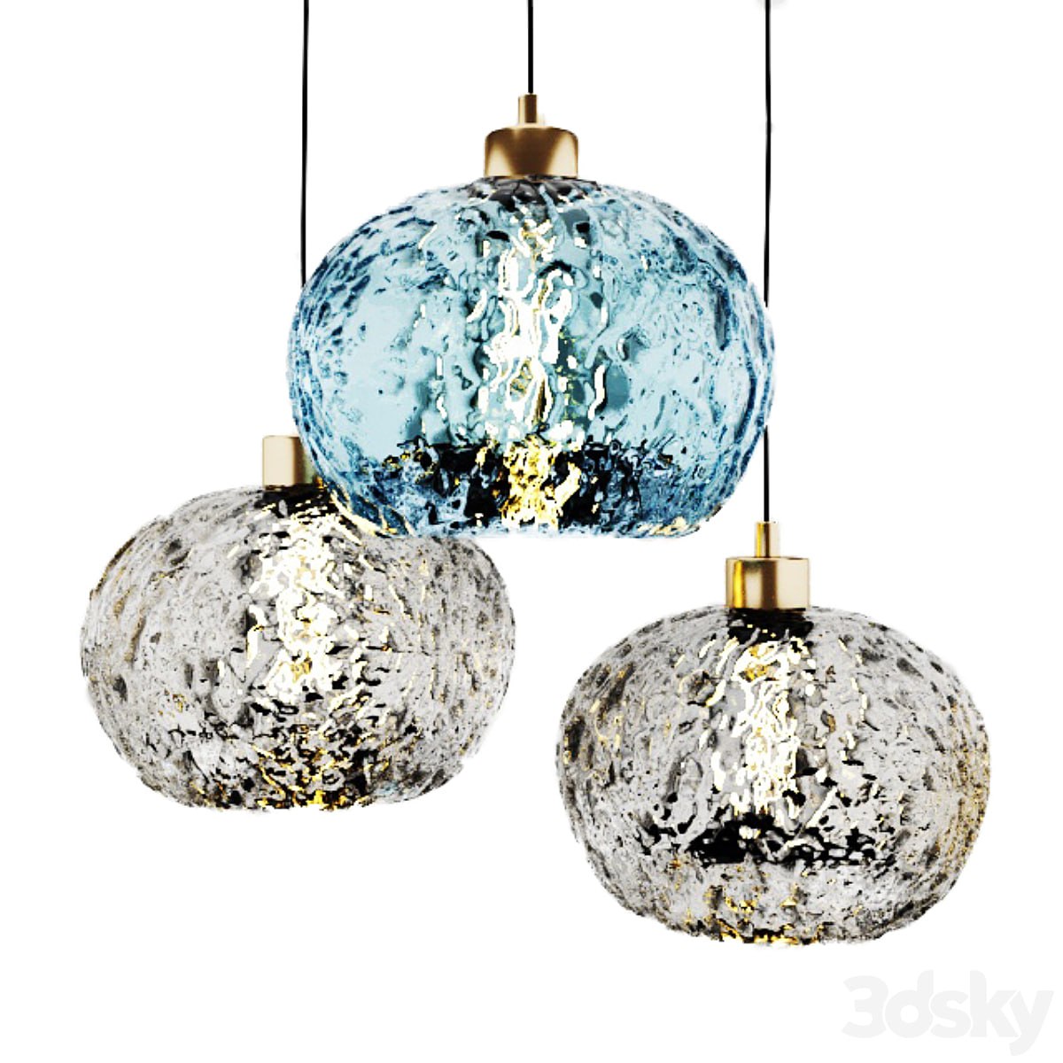 Hand Blown Rustic Seeded Glass Light