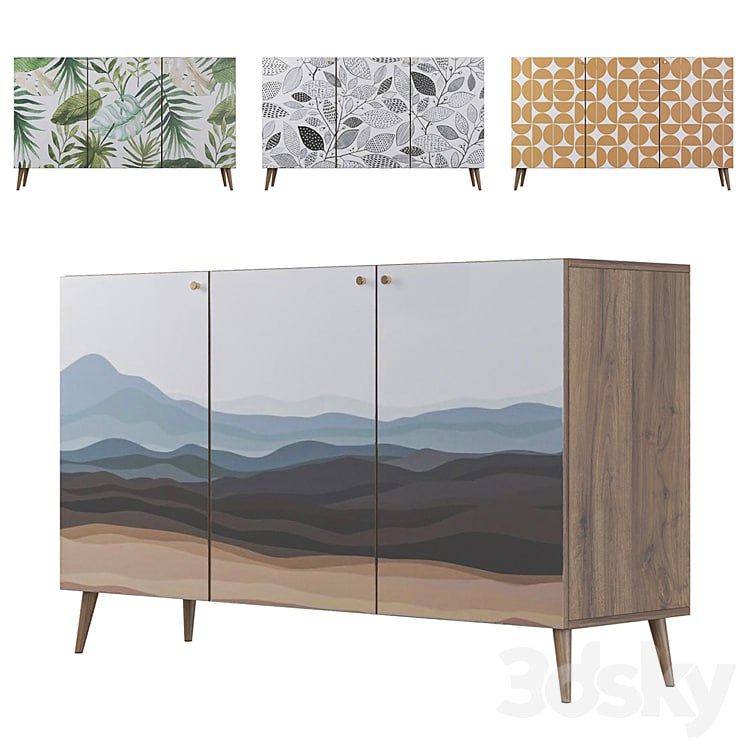 Chest of drawers Berber three doors 21 print