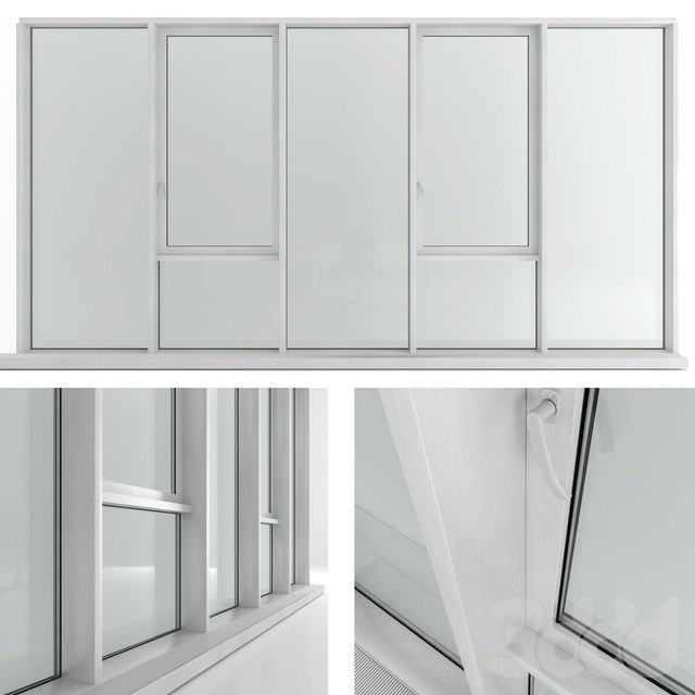 Panoramic window with transom and radiator