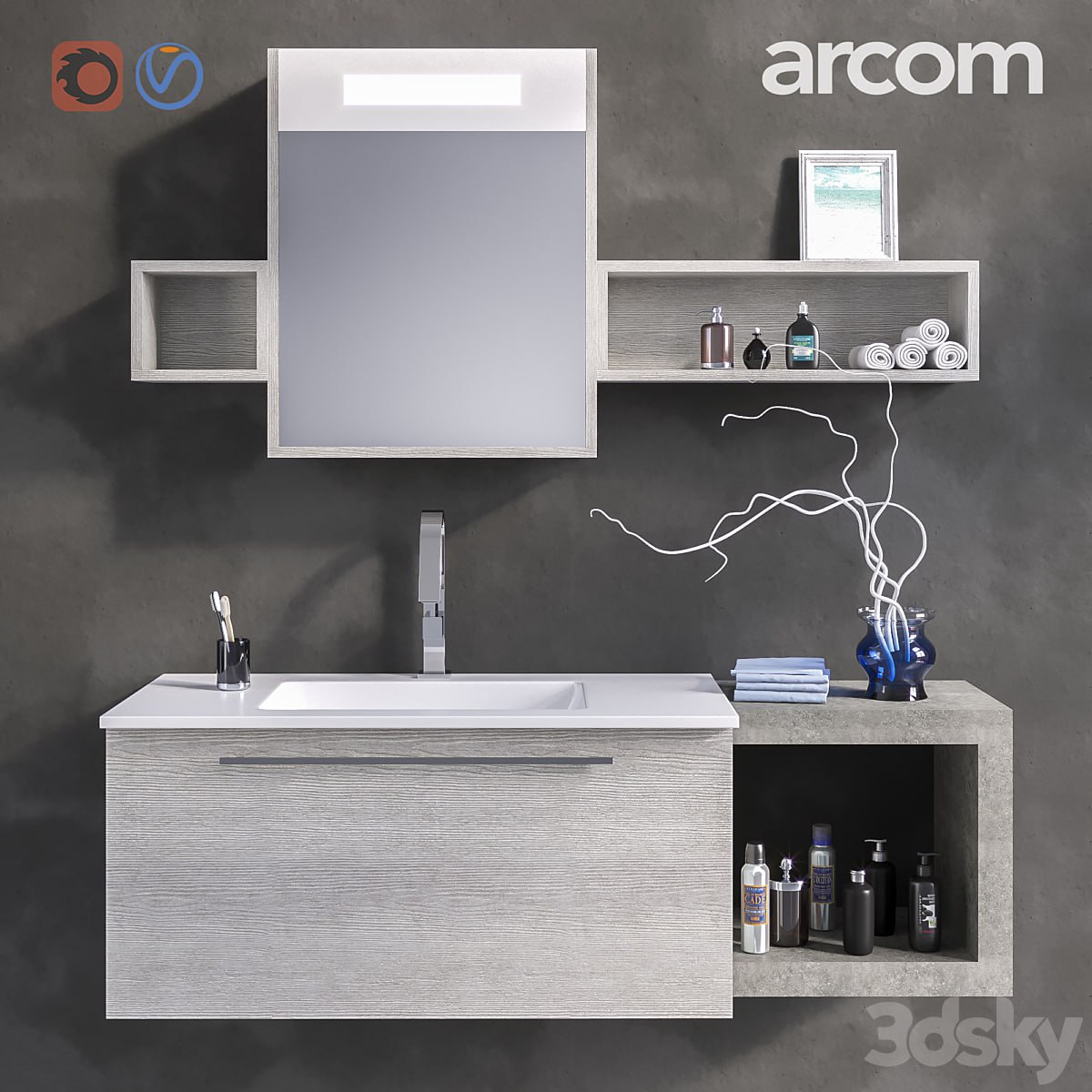 Bathroom furniture set E.LY COMPOSITION 40