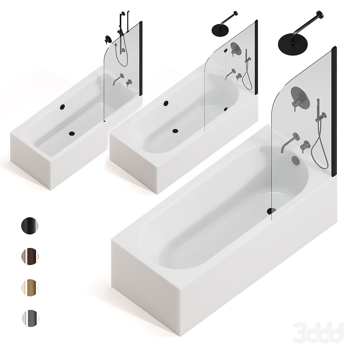 Arblu bath screens + Villeroy & boch bathtubs + Paffoni taps