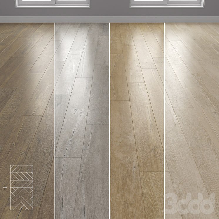 Parquet 4 colors Linear, herringbone, chevron setquad4