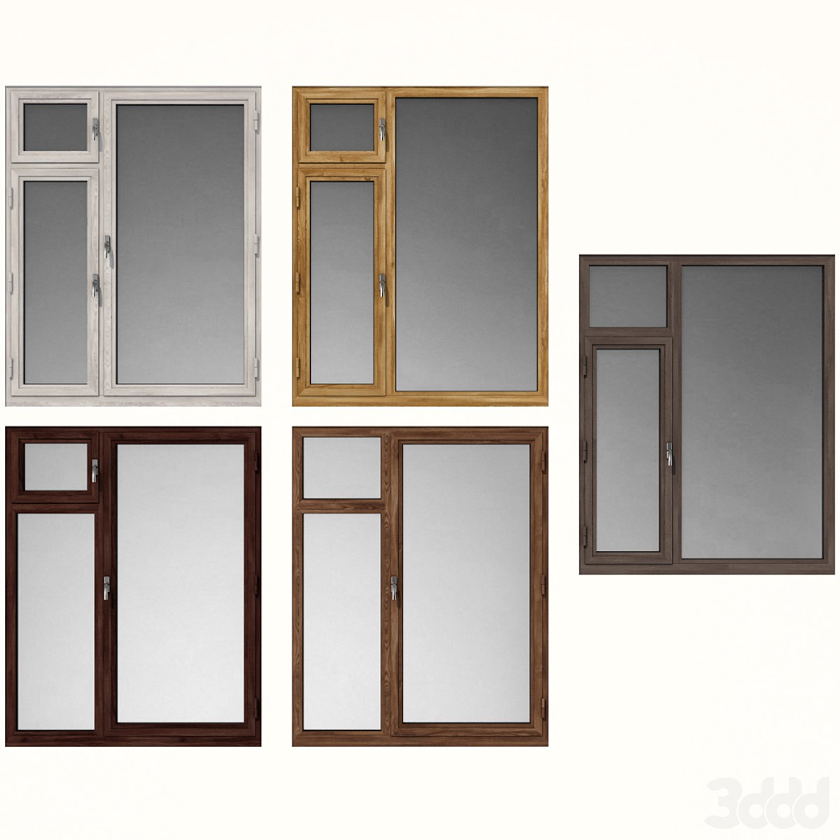 Swing stained-glass wooden windows