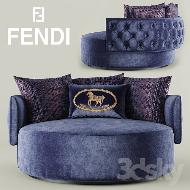 Armchair Fendi Casa Efea Capitonne