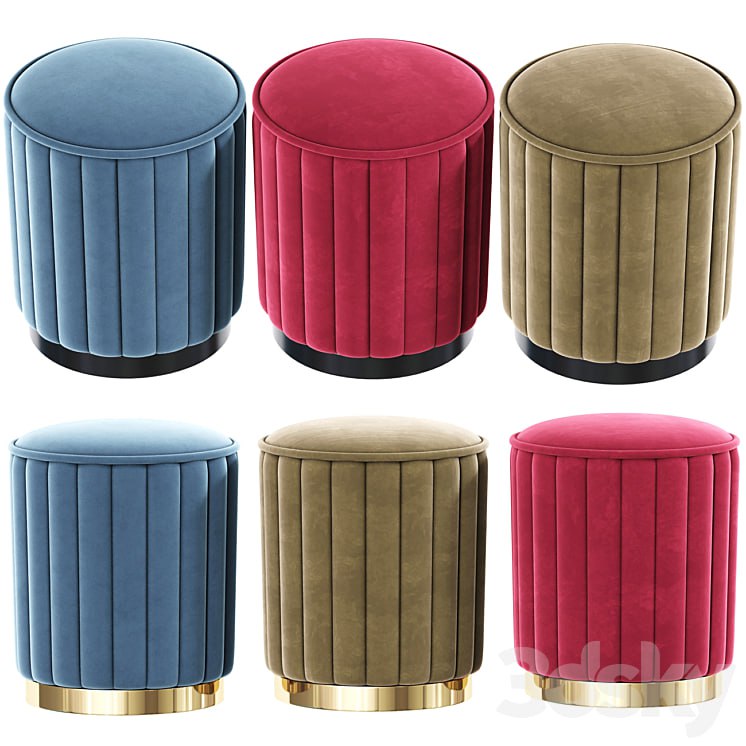 GE & YOBBY Round Fabric Ottoman