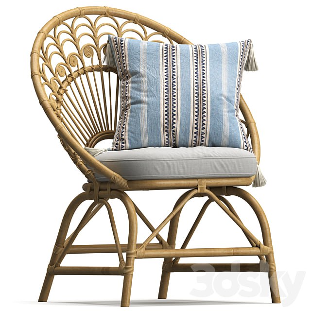 Rattan Vintage Armchair Peacock