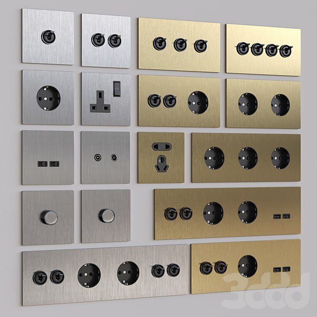 Socket switch cool Fontini Font Barcelona 5 in 1
