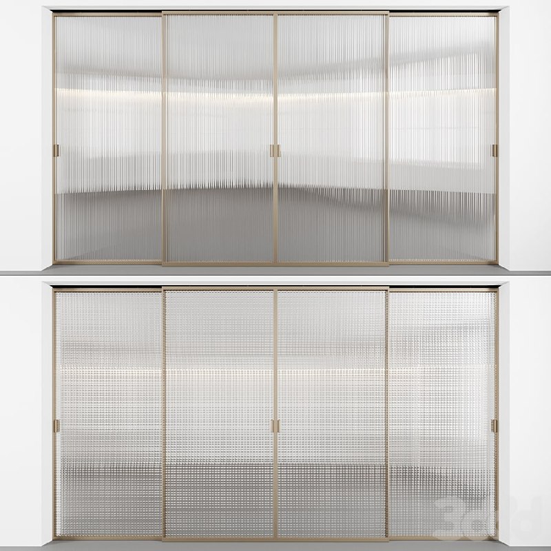 Sliding doors with embossed glass