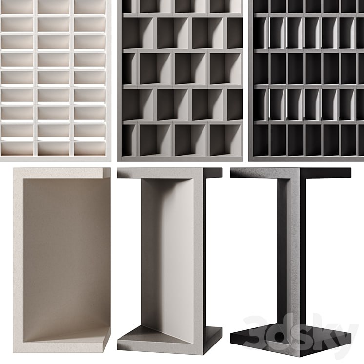 Modular decorative partition MISTRAL by Mutina