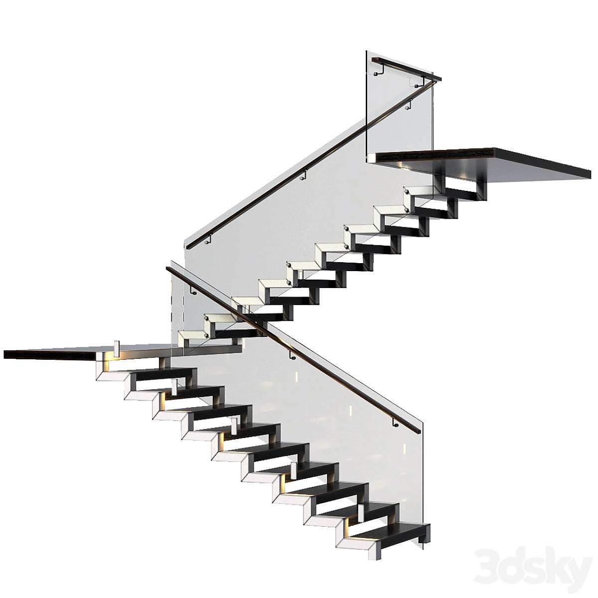 Stairs made of granite, metal and glass with illumination Astro 7481 Borgo 43