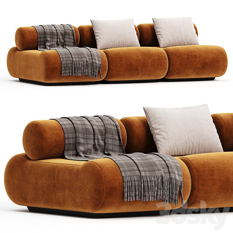 Mustard Klaus Uredat Corbi Trio sofa for COR