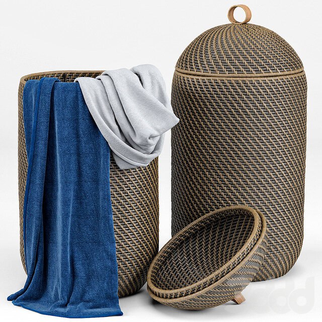 Arturo Global Bazaar Grey Rattan Weave Tall Basket