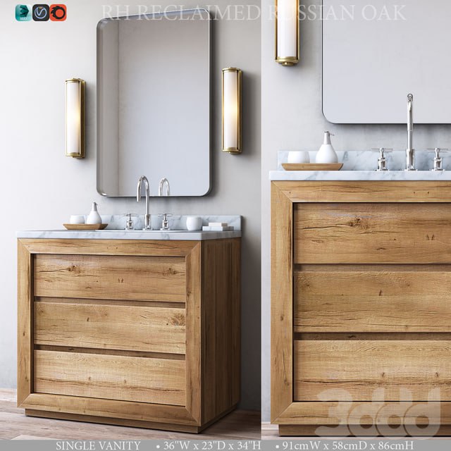 RECLAIMED RUSSIAN OAK SINGLE VANITY
