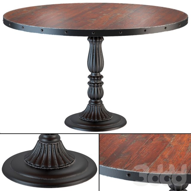 French Soda Fountain old wood dining table