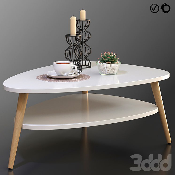Coffee table Jimi La Redoute + decorative set