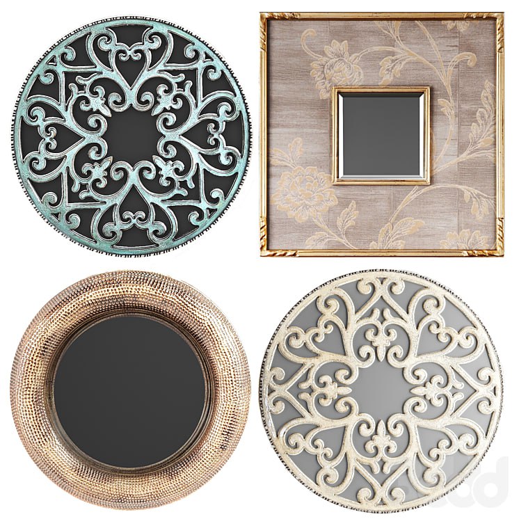 Collection of decorative mirrors. one. Wall decor, eco, round mirror, Uttermost