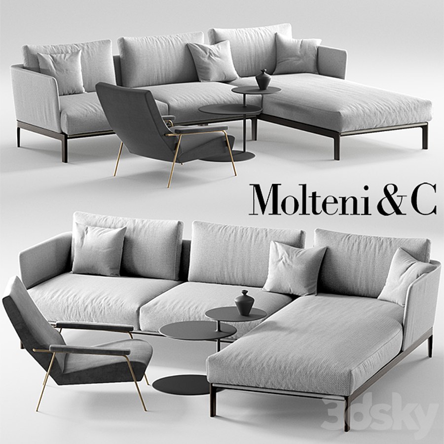 Molteni Chelsea sofa, Molteni d153 armchair