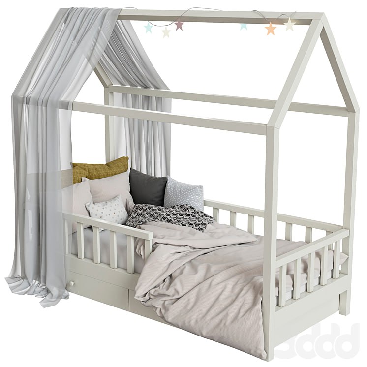 Children's bed with columns