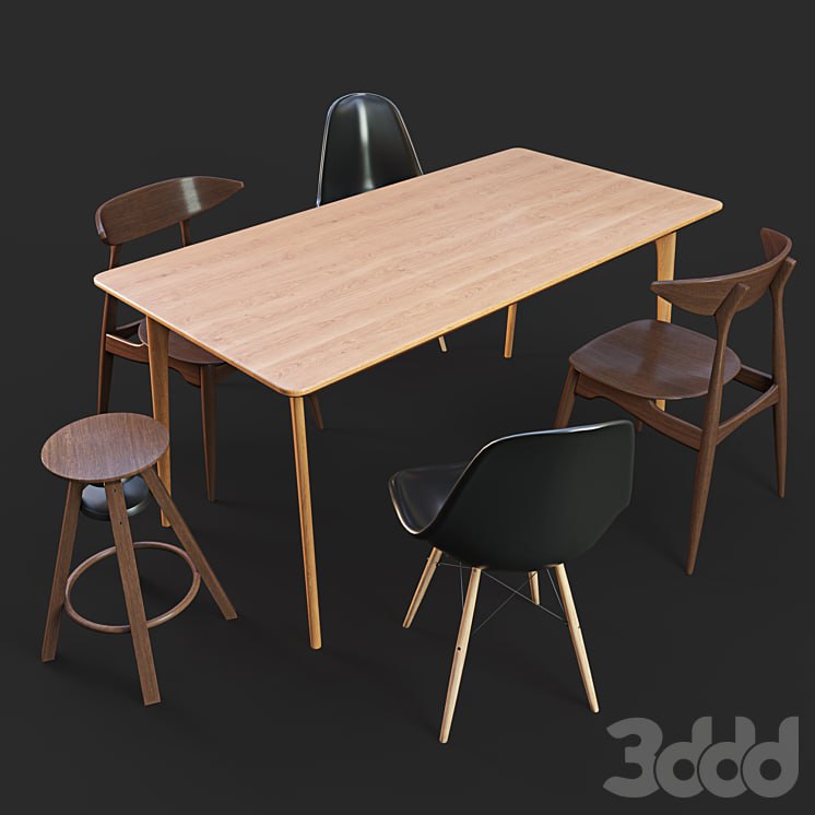 Set of table and chairs