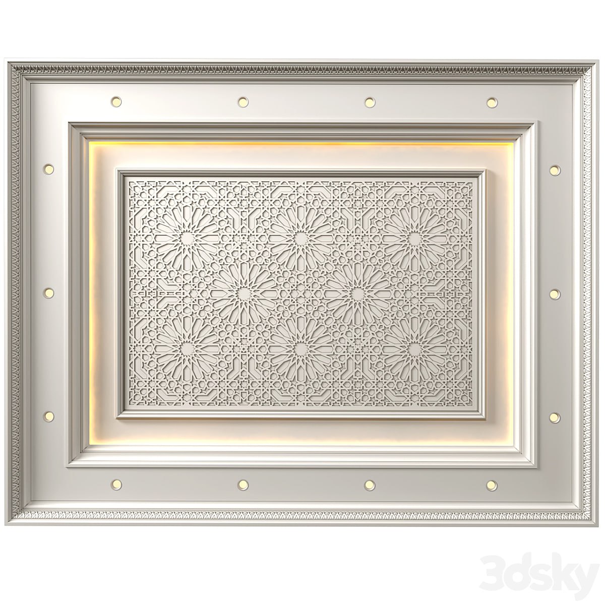 Ceiling in oriental style. Arabic decorative ceiling.Oriental Eastern Ceiling Classic