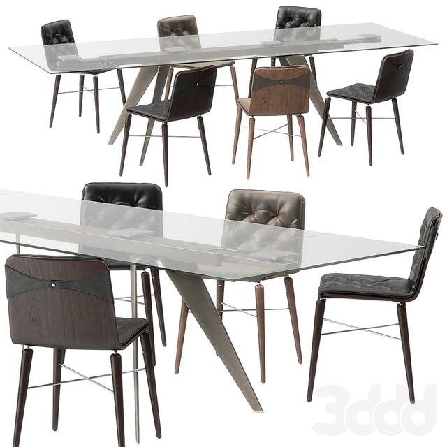 Furniture Table + Chair Bontempi Ramos table Kate chairs set