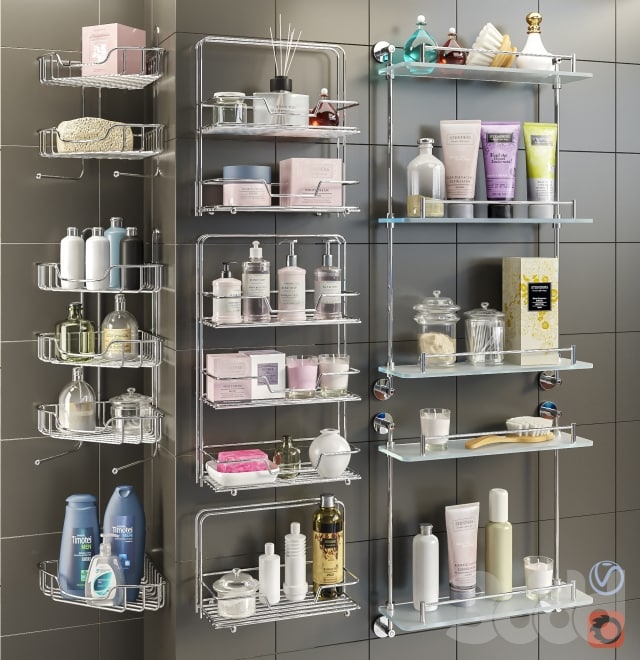 Accessories and cosmetics for the bath + Axentia shelves, Bemeta set 1