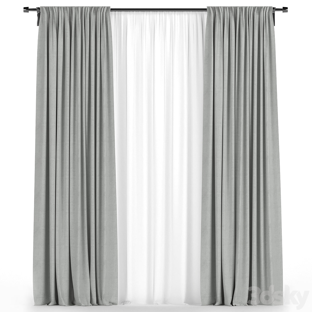 Curtains with tulle