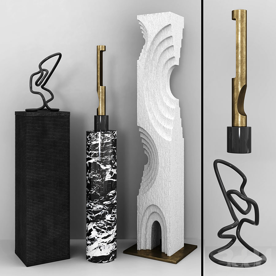 Sculptures on a pedestal Kelly Wearstler 01