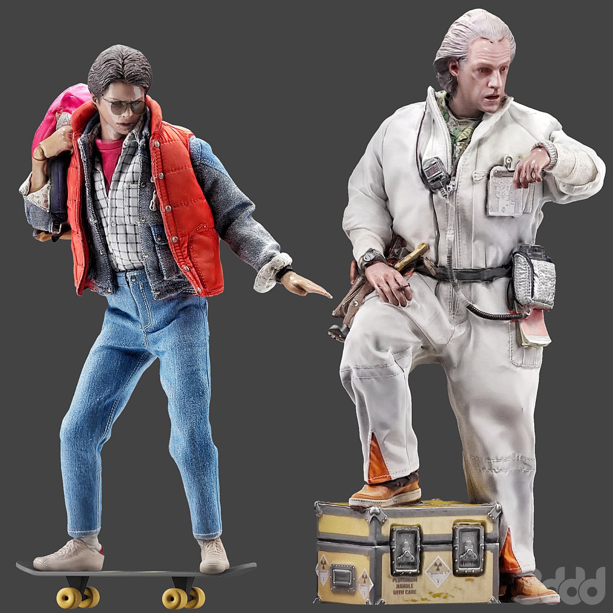 set of figures 3 Doc Brown and Marty McFly